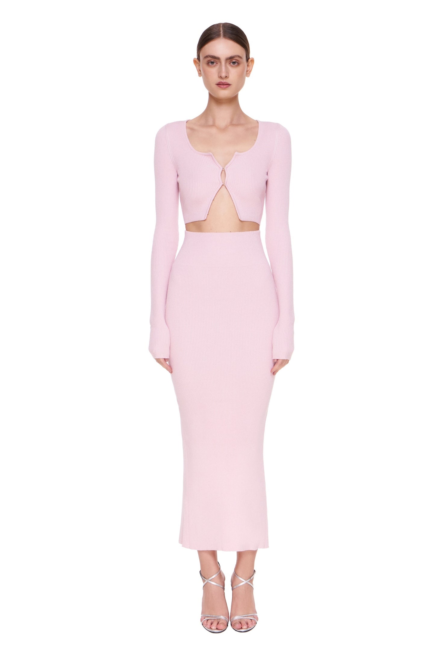 KNIT SKIRT MAXI WITH A BACK SLIT
