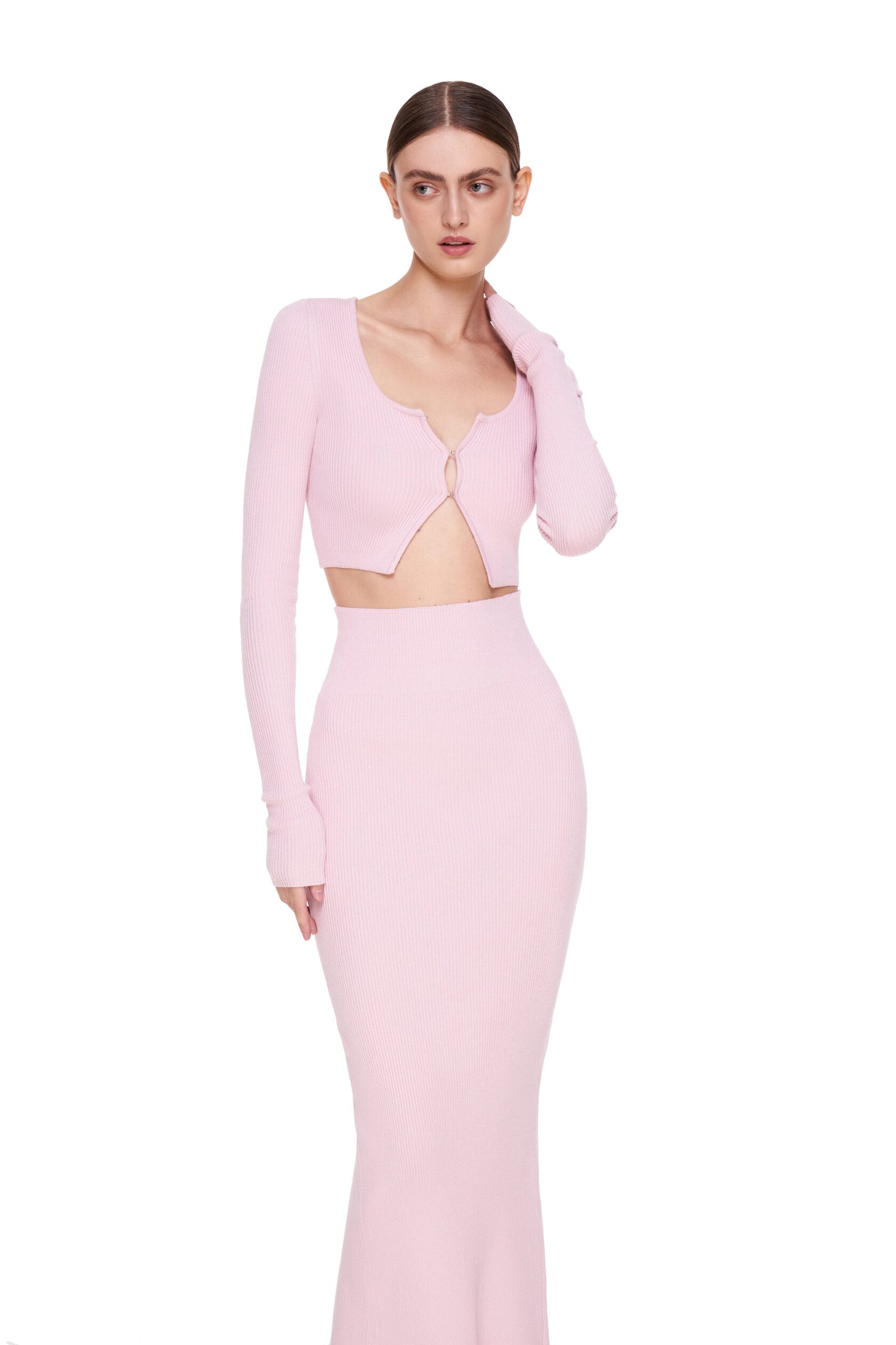 KNIT SKIRT MAXI WITH A BACK SLIT