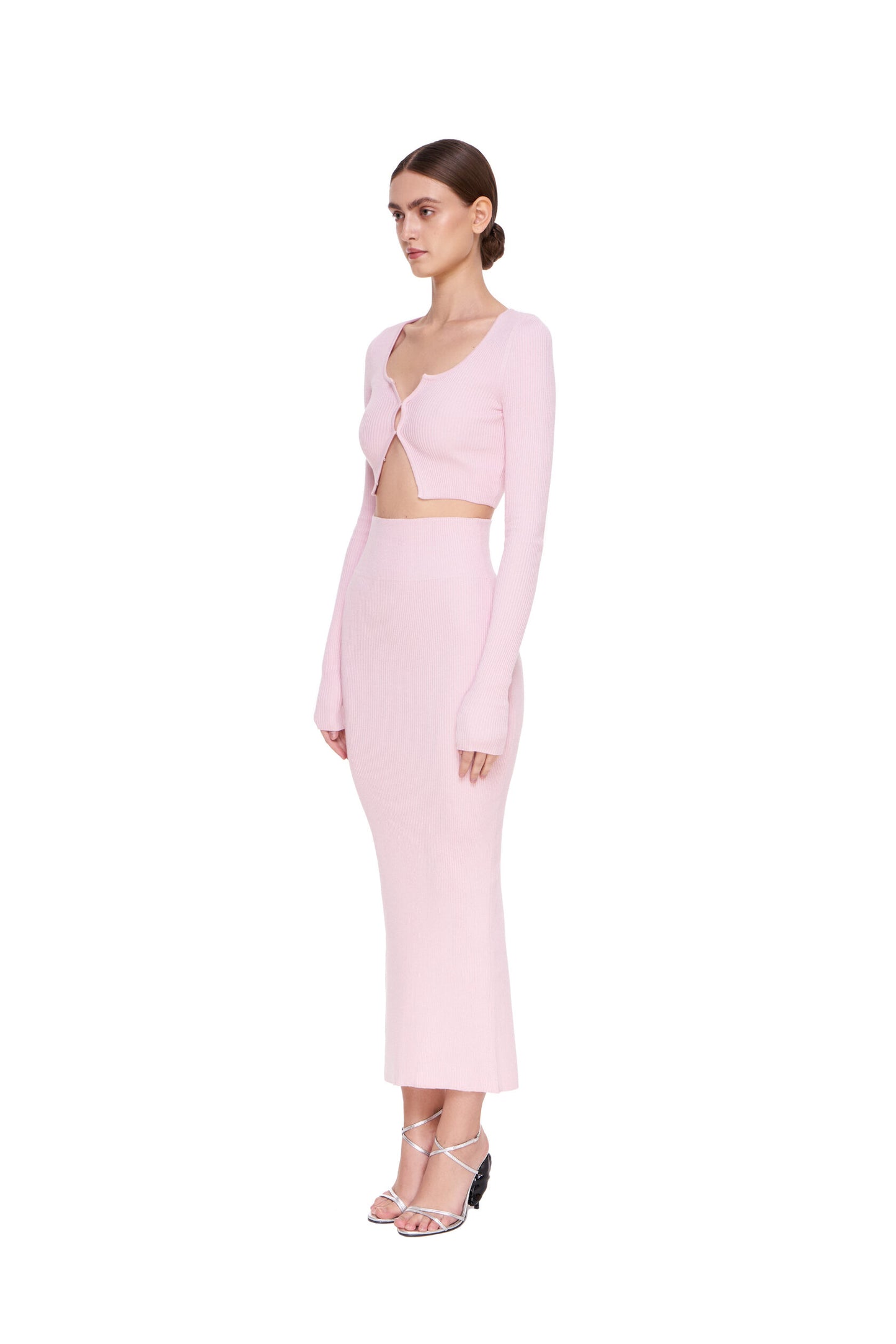 KNIT SKIRT MAXI WITH A BACK SLIT