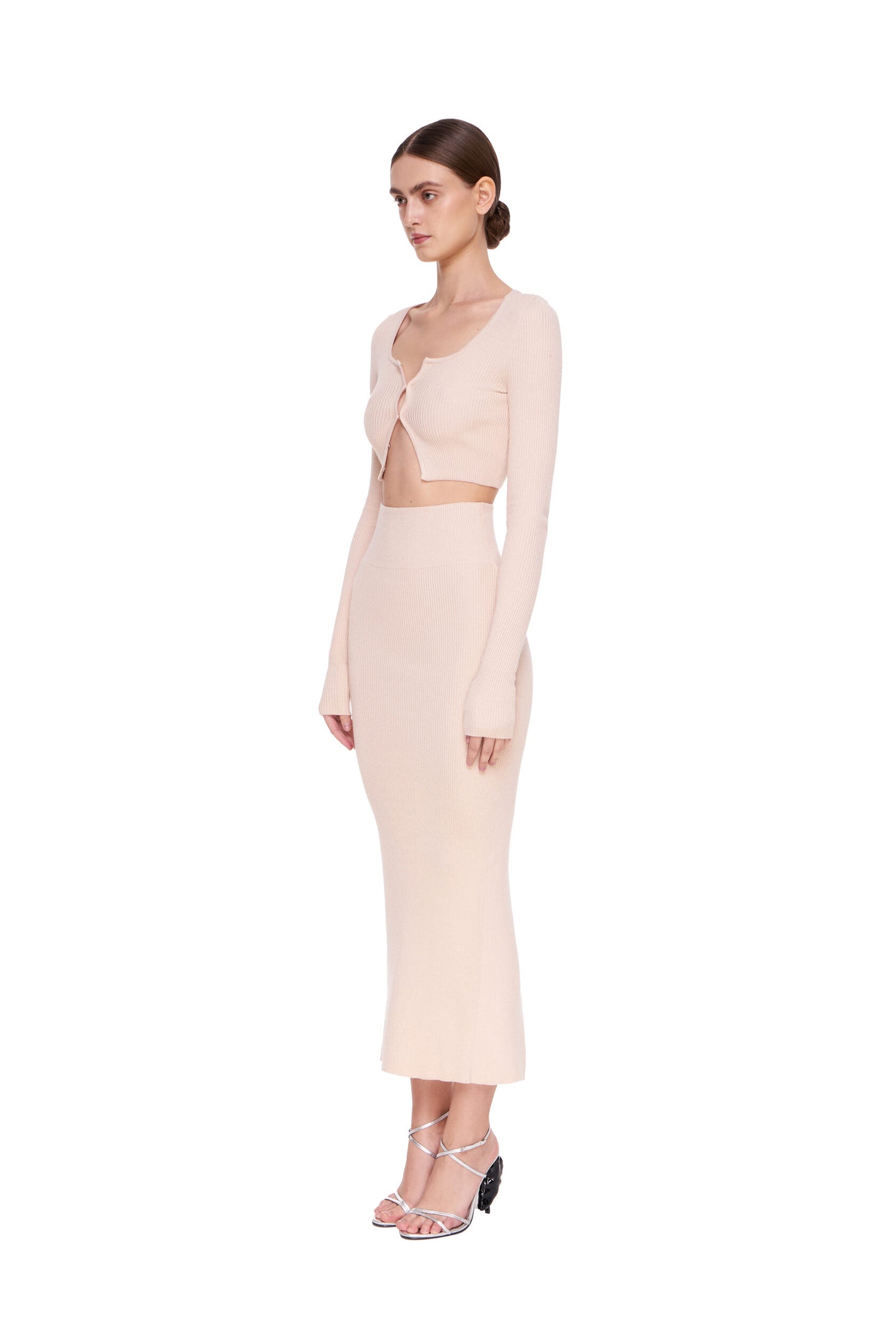 KNIT SKIRT MAXI WITH A BACK SLIT