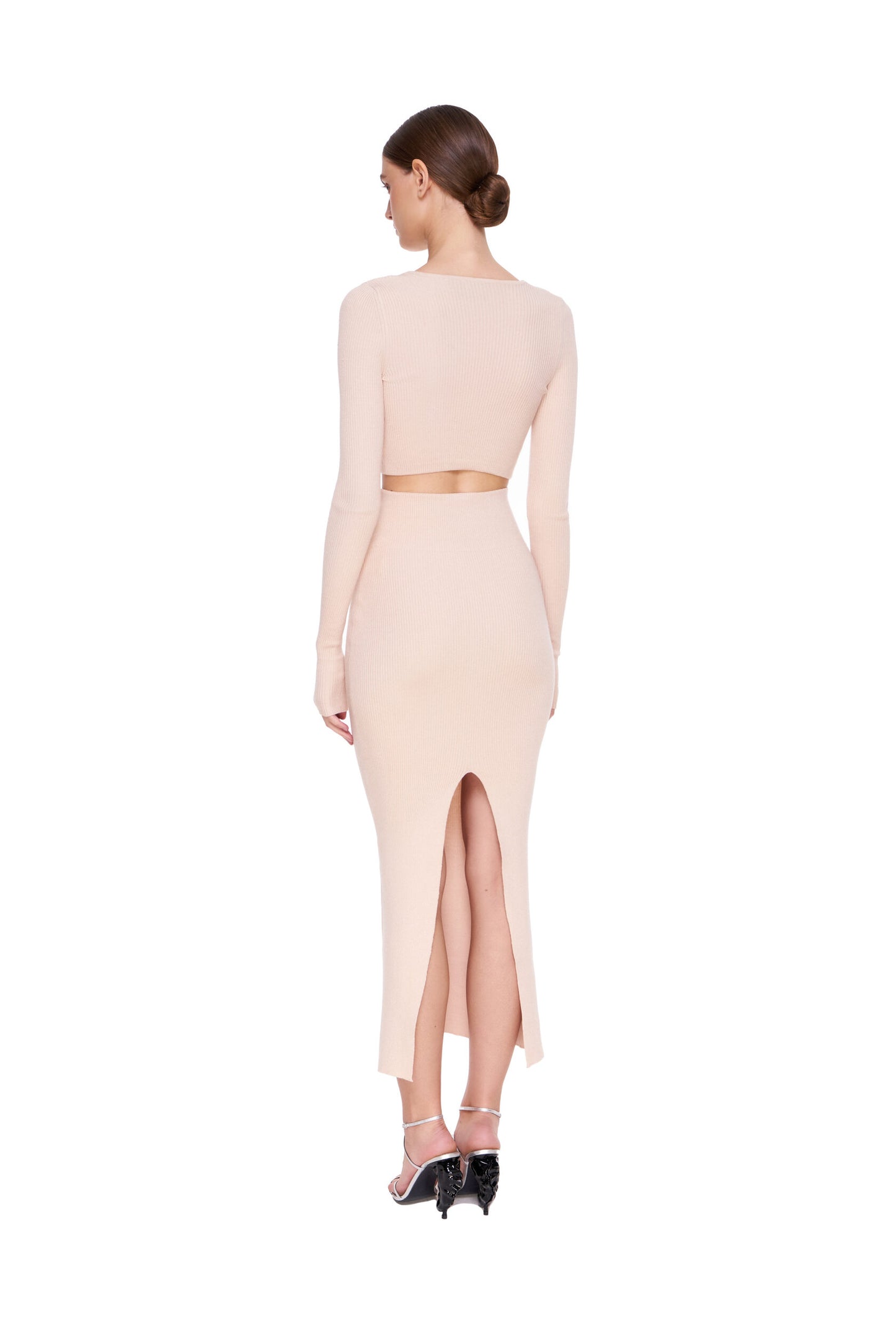 KNIT SKIRT MAXI WITH A BACK SLIT