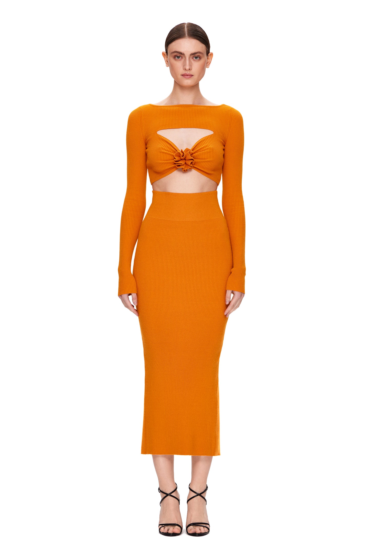 KNIT SKIRT MAXI WITH A BACK SLIT