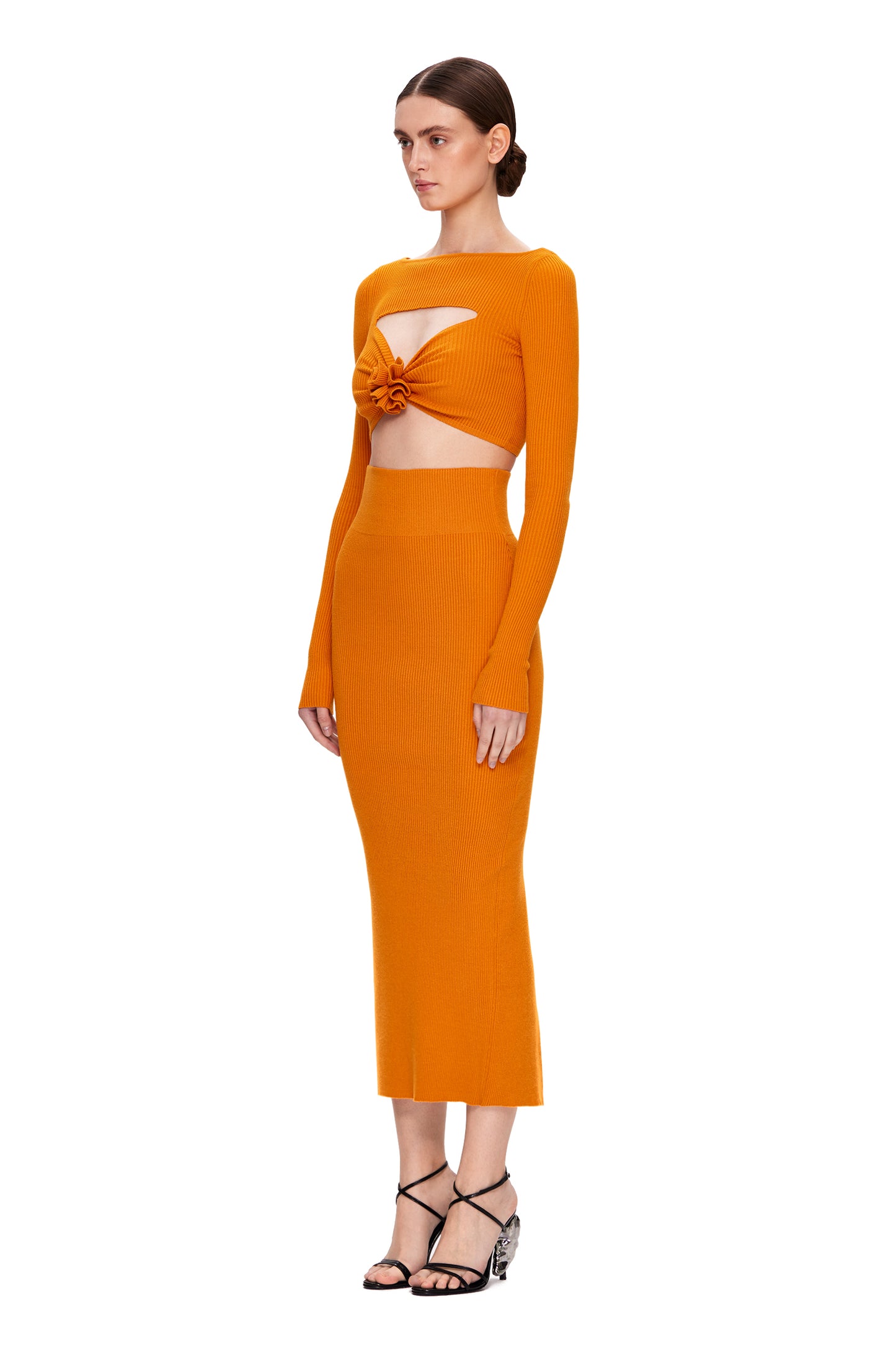 KNIT SKIRT MAXI WITH A BACK SLIT