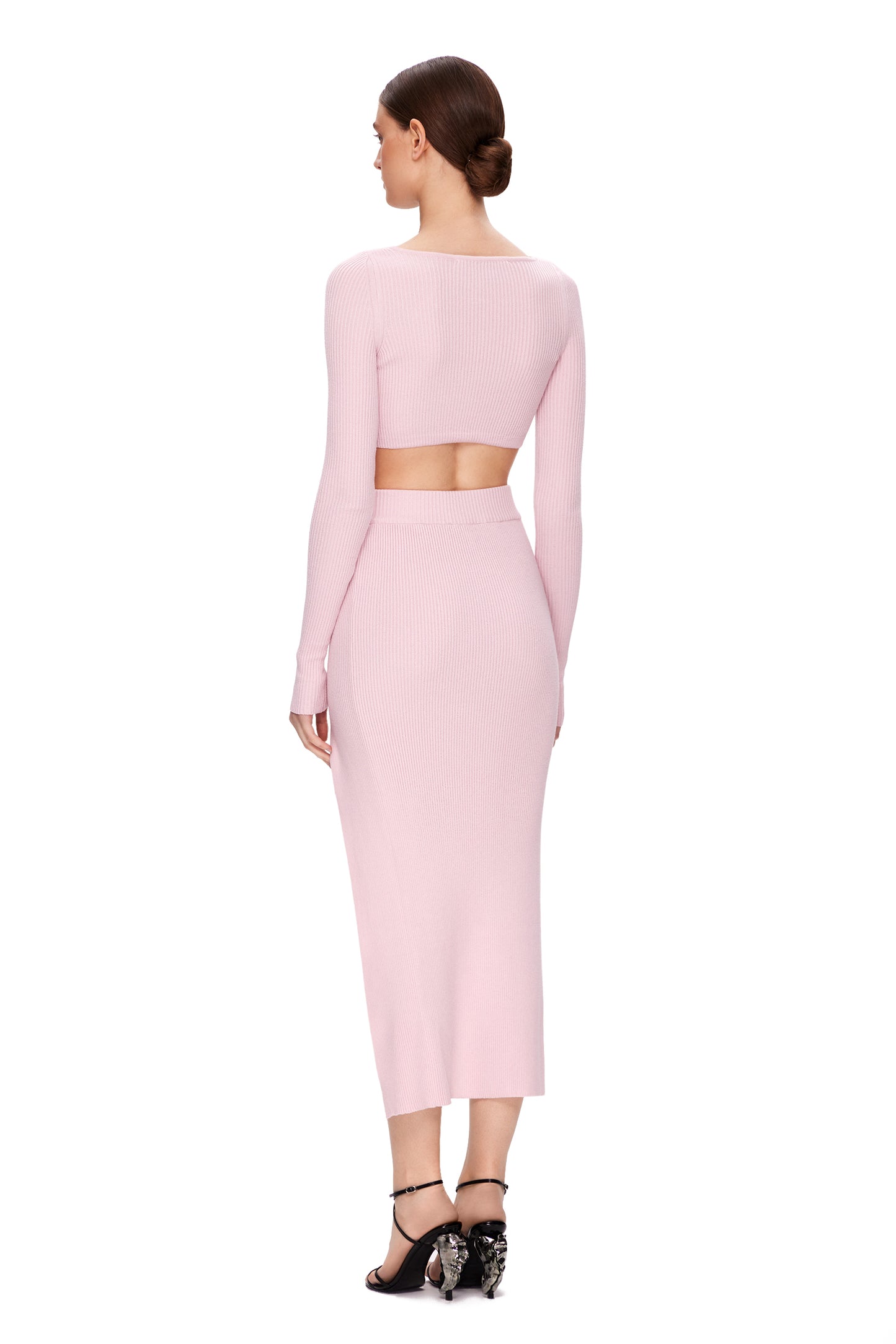 KNIT SUIT TOP AND SKIRT