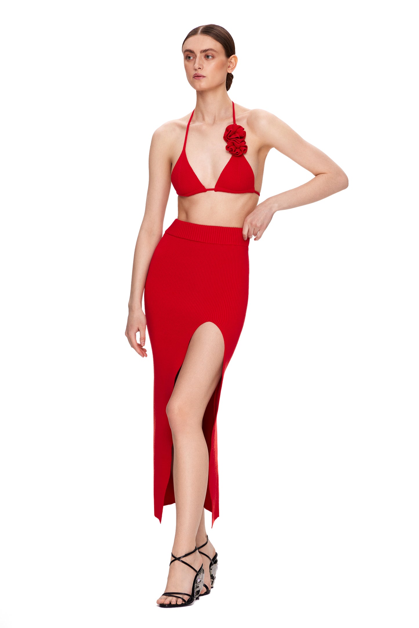 KNIT SKIRT WITH A SIDE SLIT