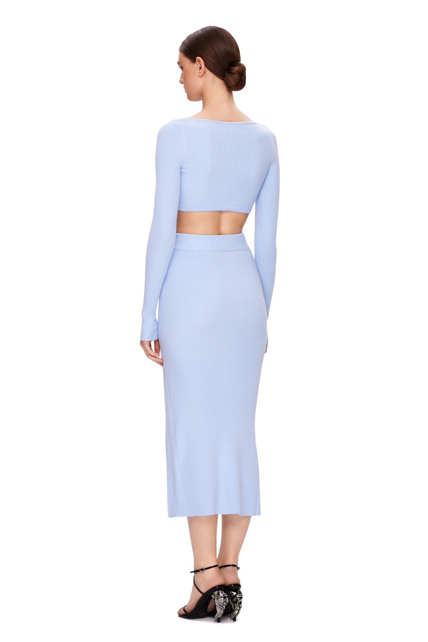 KNIT SUIT TOP AND SKIRT