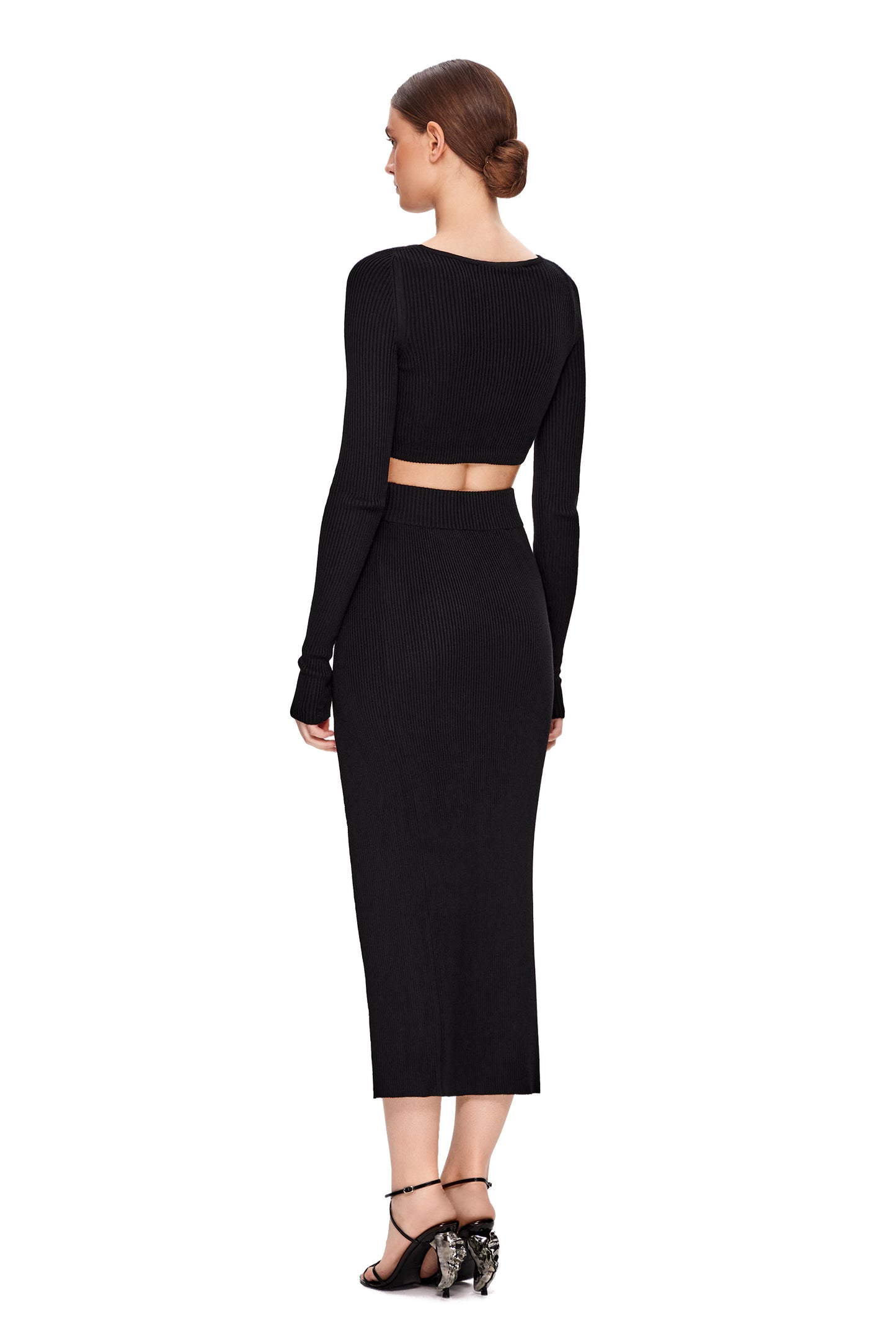 KNIT SUIT TOP AND SKIRT