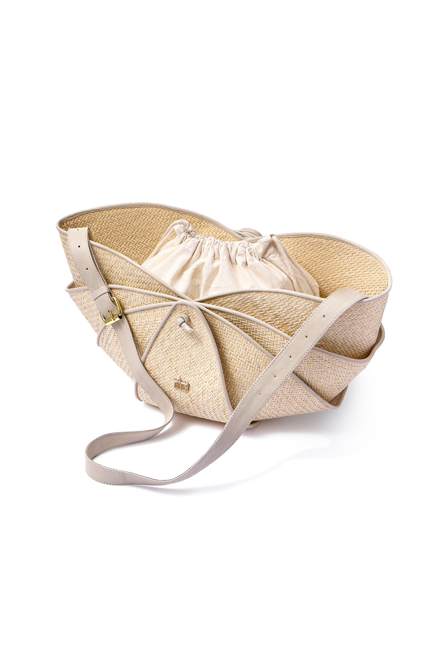 KING PRAWN BAG FROM RATTAN AND LEATHER