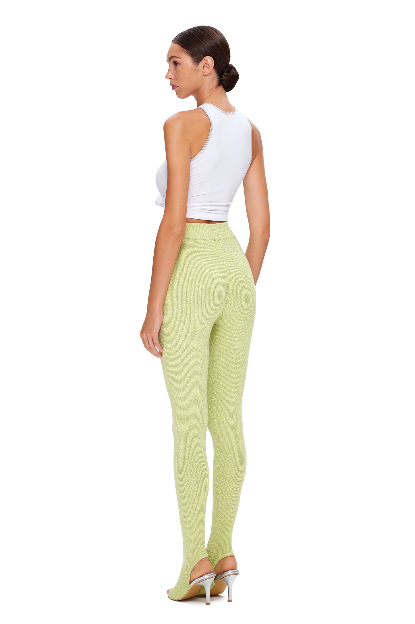 FITTED RIB TANK TOP WITH SILVER EDGES