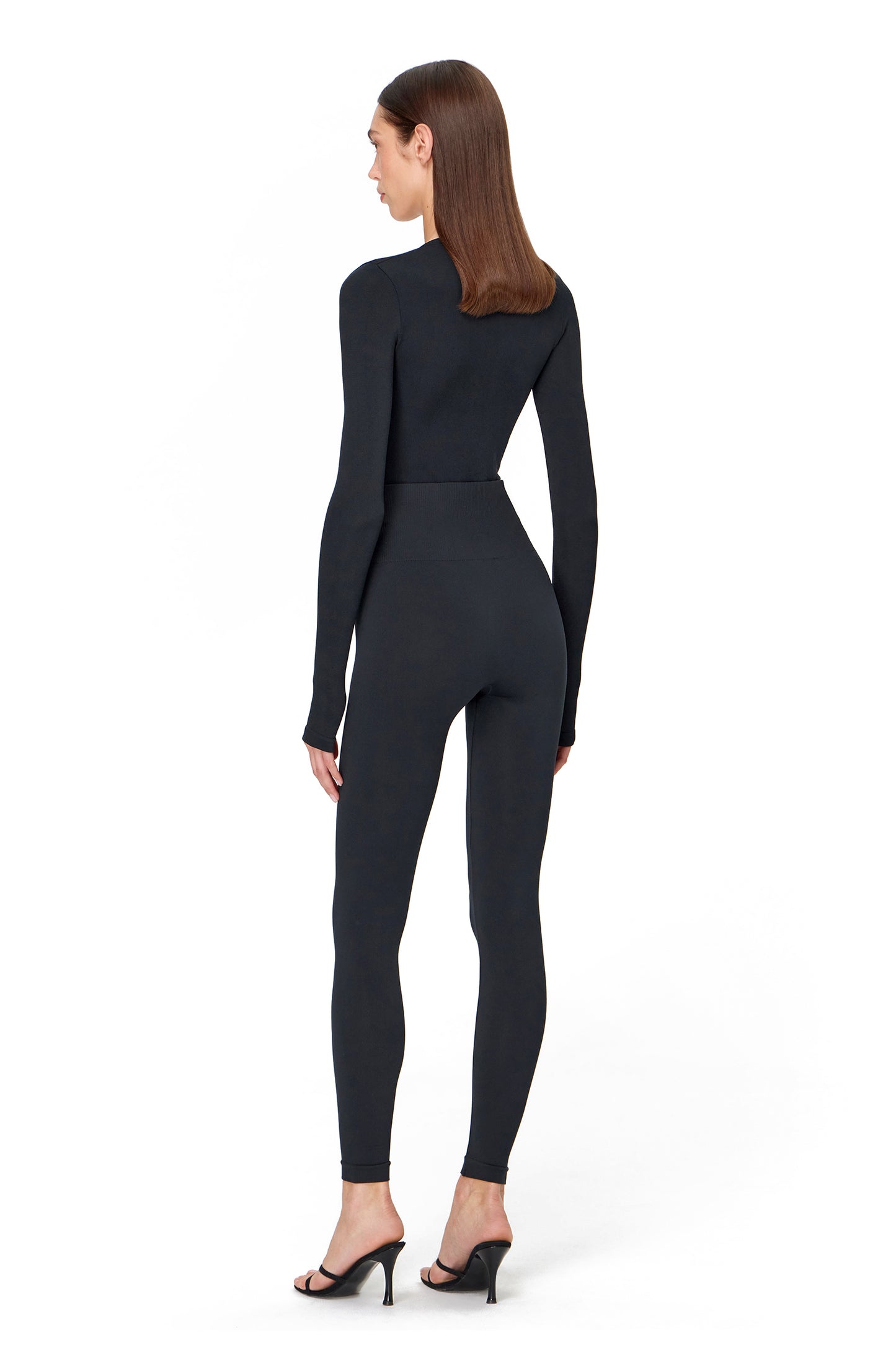 KNITTED SEAMLESS LOW-CUT BODYSUIT