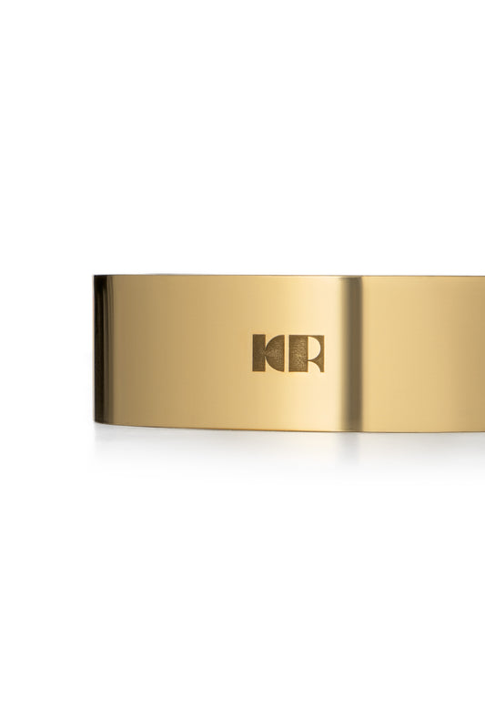 HANDMADE SMALL METAL BRACELET WITH KR LOGO COLOR GOLD (2cm)