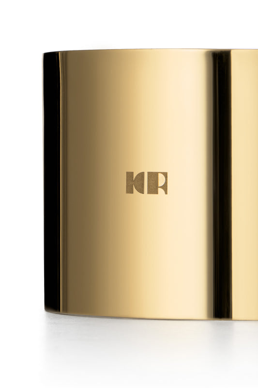 HANDMADE LARGE METAL BRACELET WITH KR LOGO COLOR GOLD (6cm)