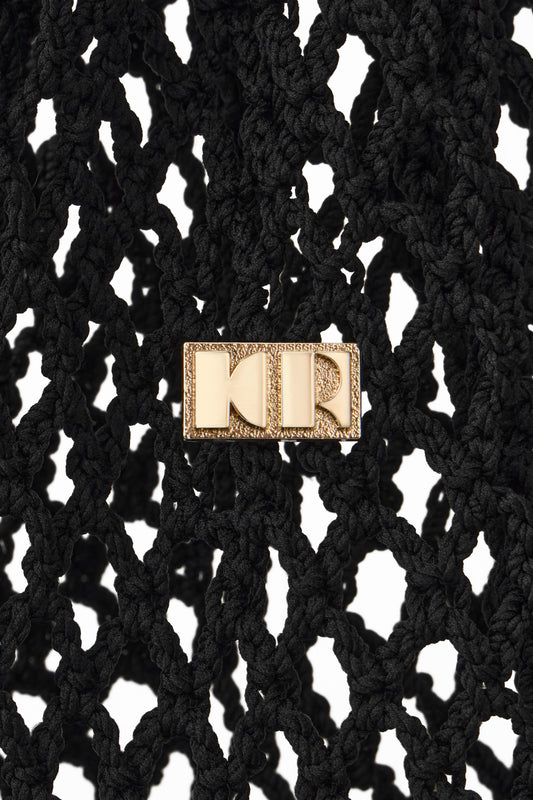 KNITTED JELLYFISH MESH BAG COLOR BLACK