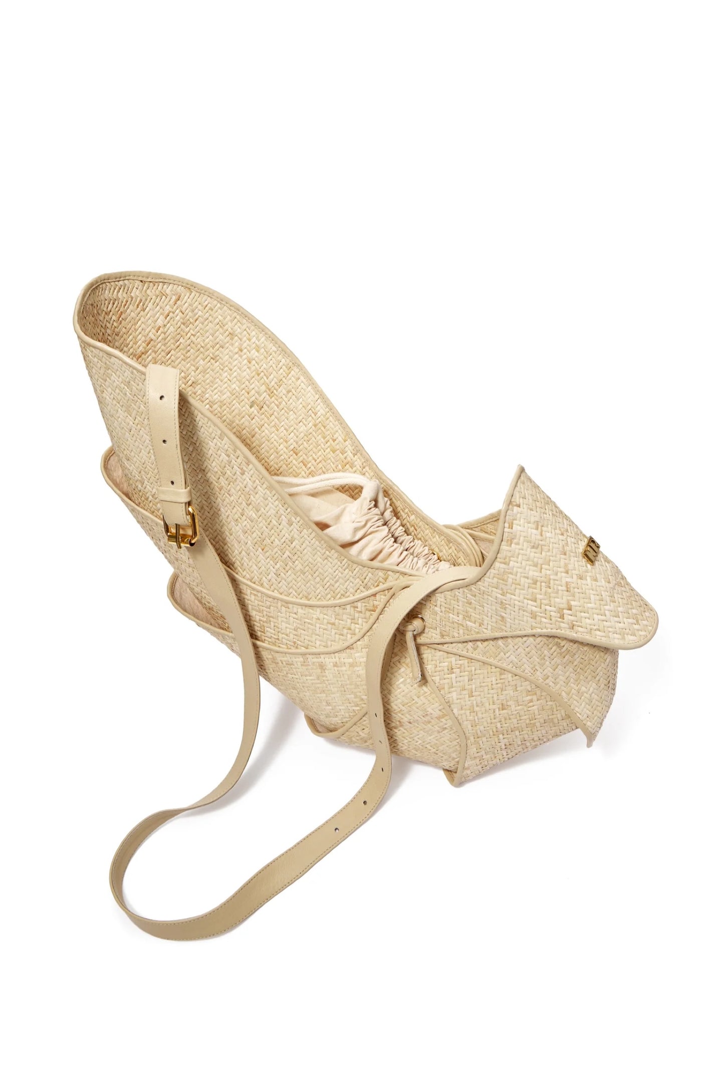 LOBSTER COUTURE BAG IN RATTAN AND LEATHER