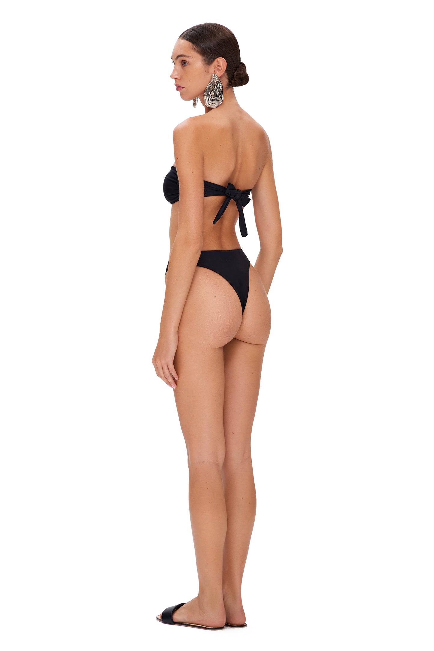 LYKRA BIKINI SET TOP BOTTOM WITH METAL SHELL DECOR