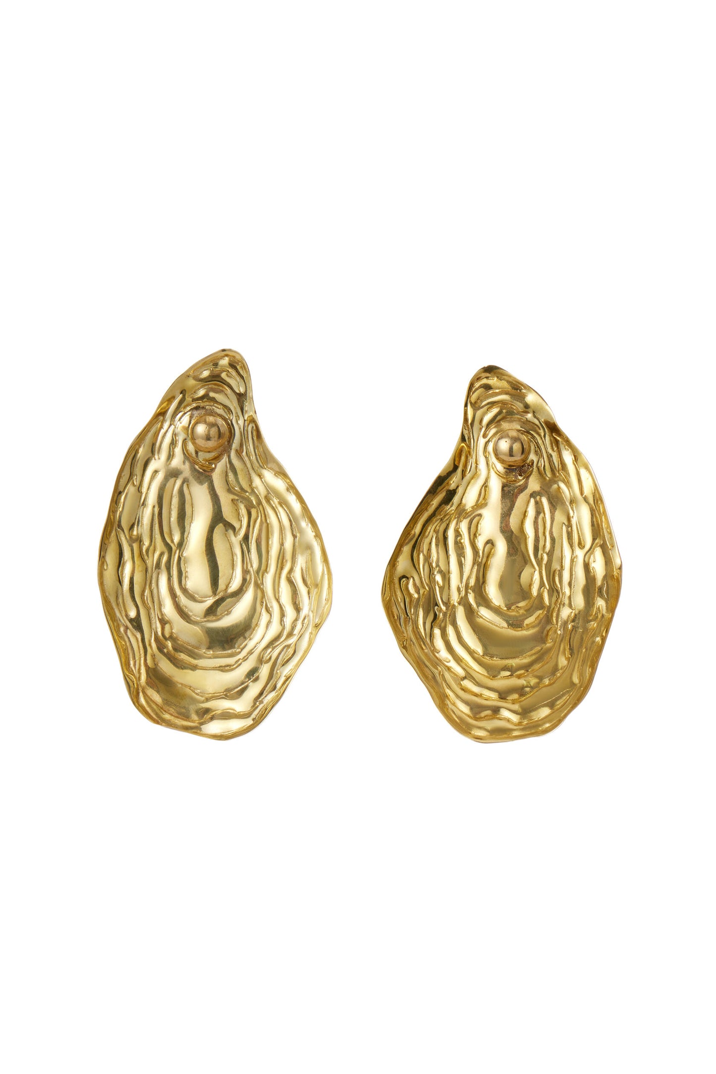 HANDMADE METAL EARRINGS COUTURE CLIP MECHANISM /PAIR/ GOLD
