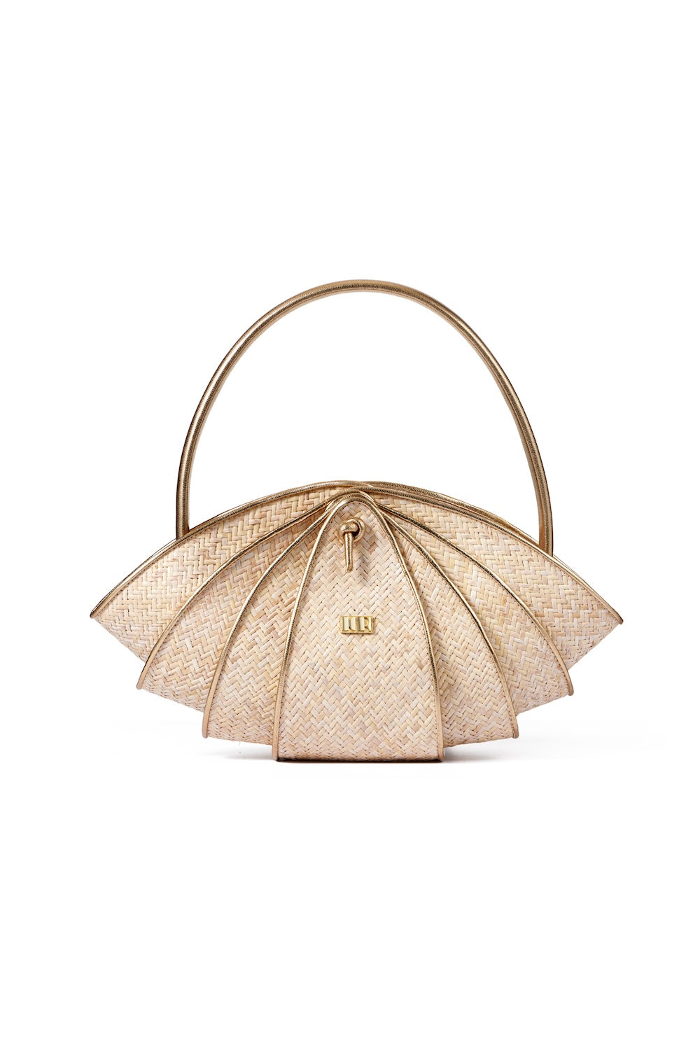 BAG MINI SHRIMP COUTURE IN RATTAN AND LEATHER