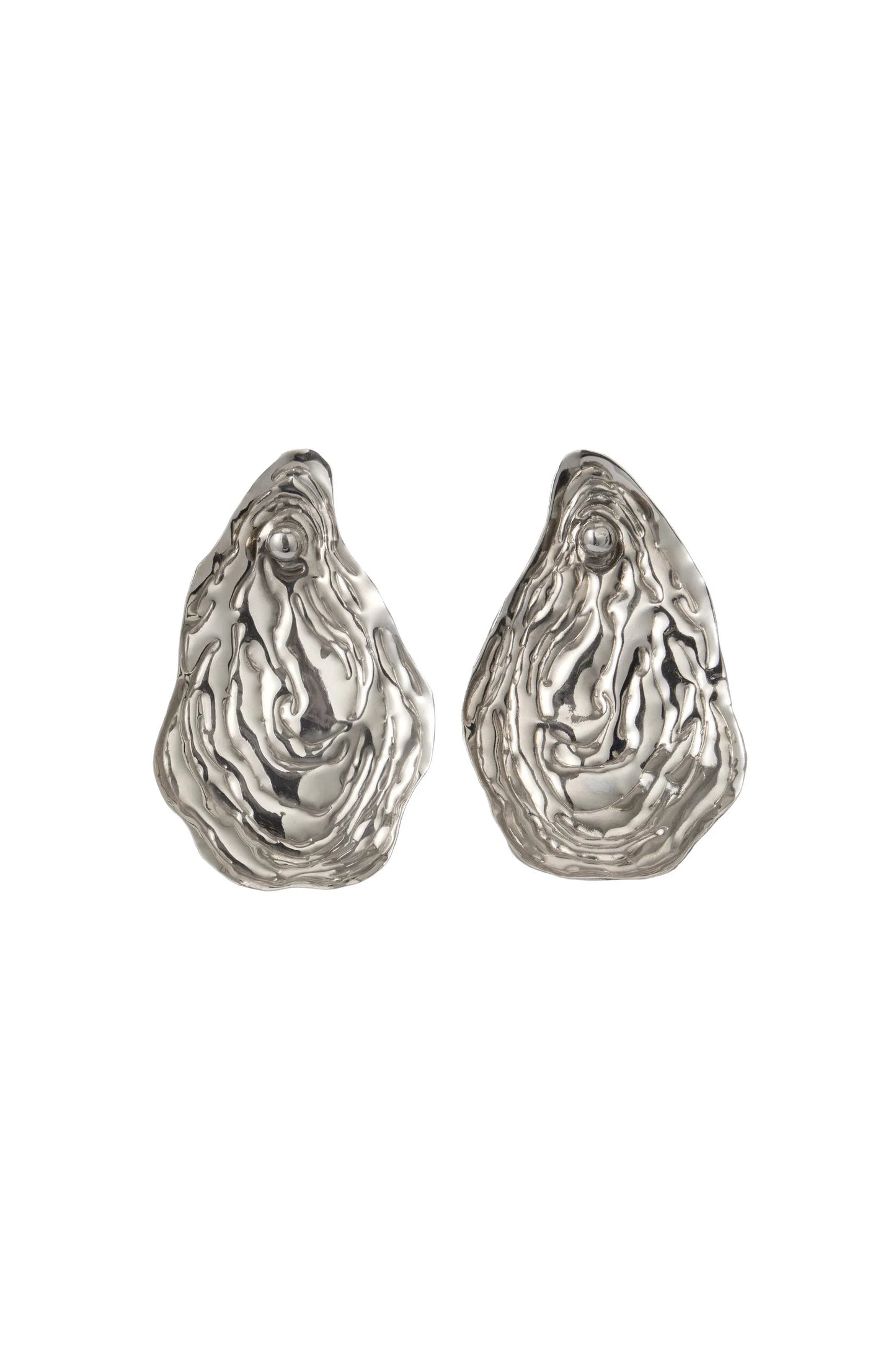 HANDMADE METAL EARRINGS COUTURE CLIP MECHANISM /PAIR/ SILVER
