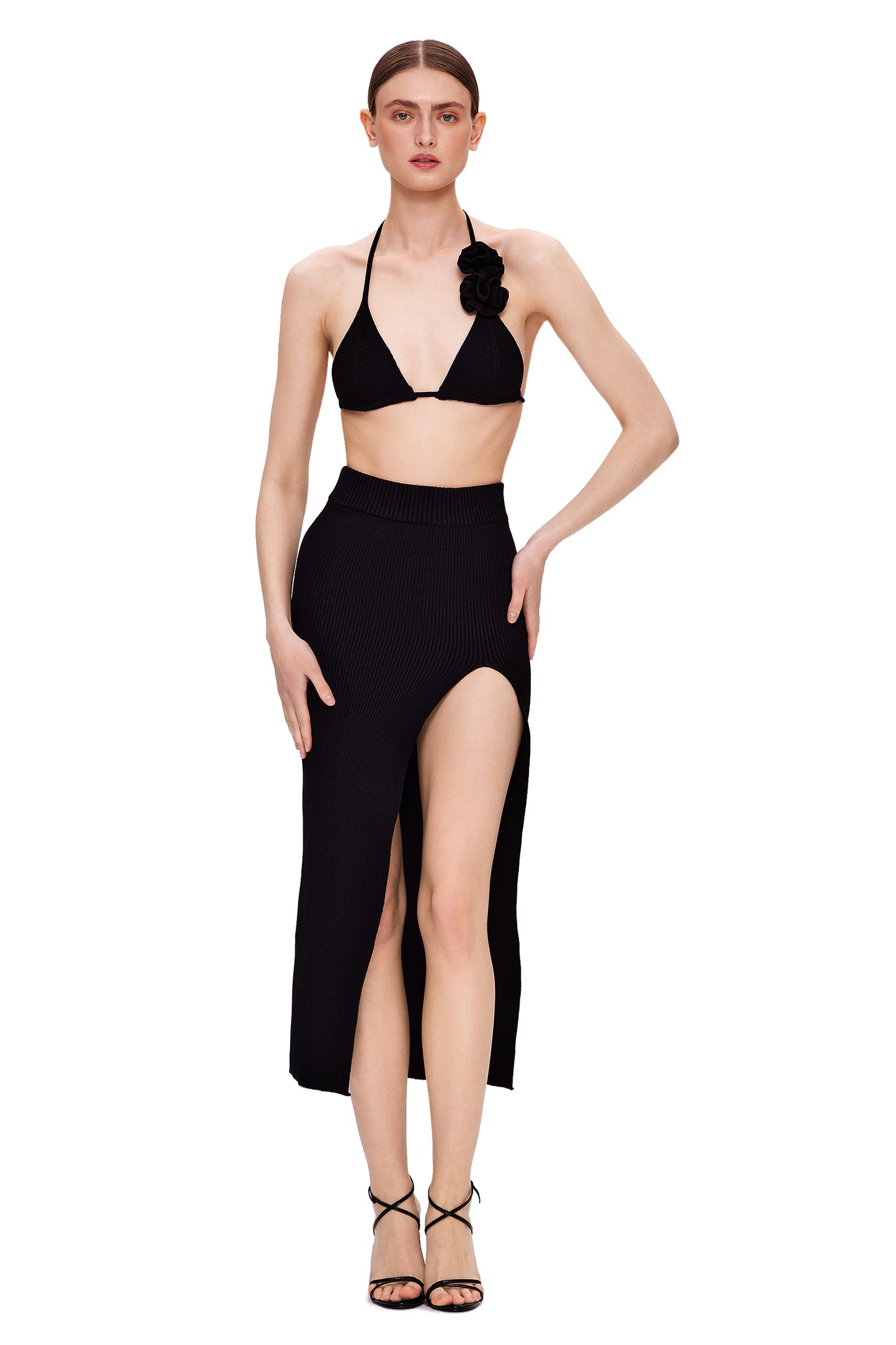 KNIT SKIRT WITH A SIDE SLIT