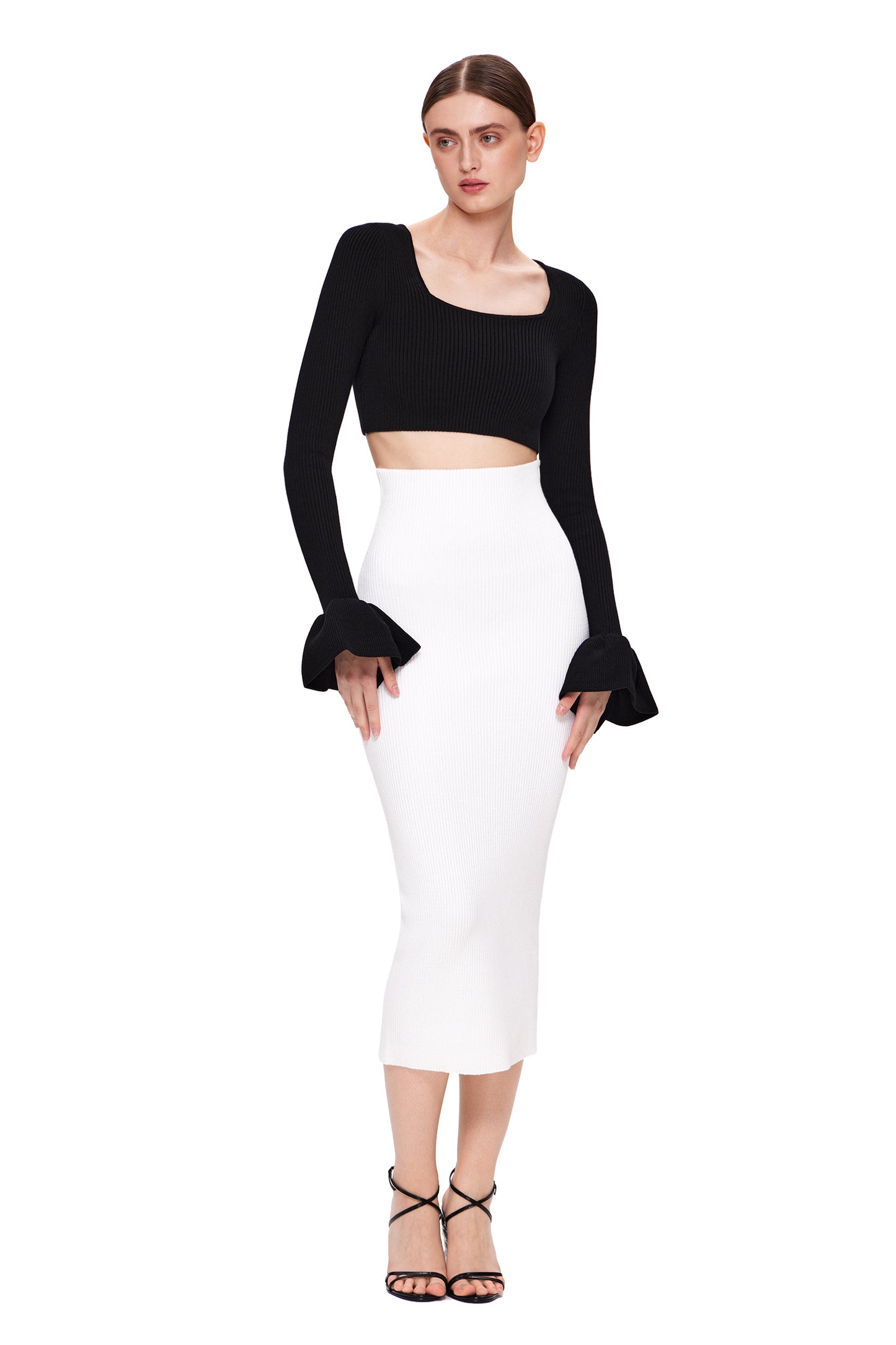 KNIT SKIRT WITH HIGH WAIST WITHOUT SLIT