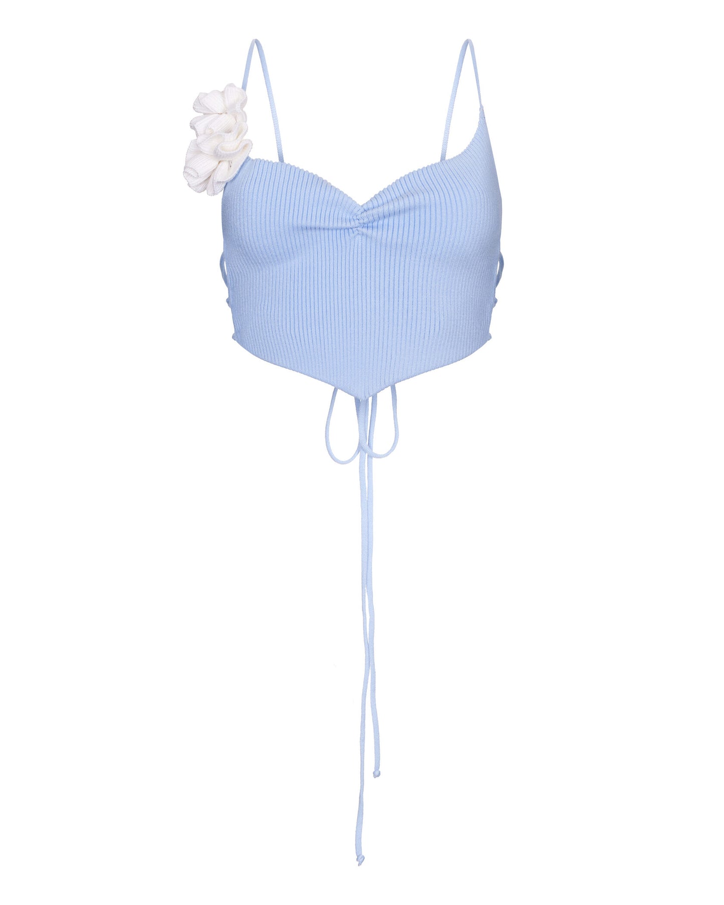 LACE-UP KNIT TOP WITH OPEN BACK