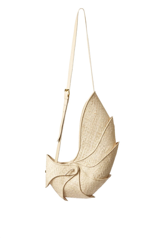 LOBSTER COUTURE BAG IN RATTAN AND LEATHER