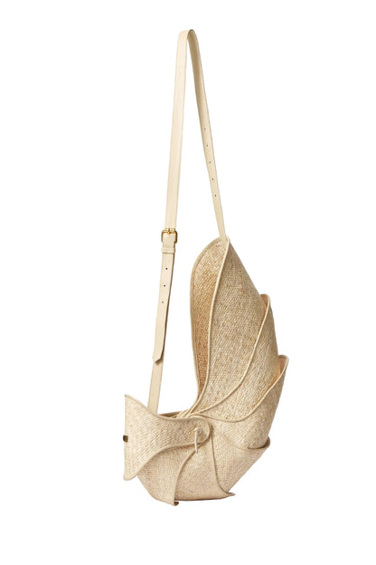 LOBSTER COUTURE BAG IN RATTAN AND LEATHER