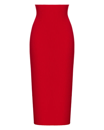 KNIT SKIRT WITH HIGH WAIST WITHOUT SLIT