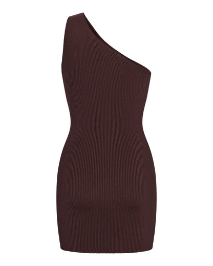 KNIT ASYMMETRICAL MINI DRESS
