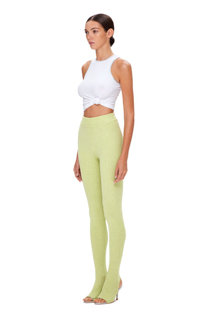 KNITTED LEGGINGS WITH HEELS LUREX