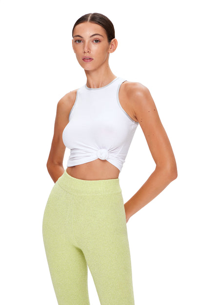 KNITTED LEGGINGS WITH HEELS LUREX