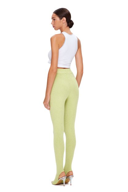 KNITTED LEGGINGS WITH HEELS LUREX