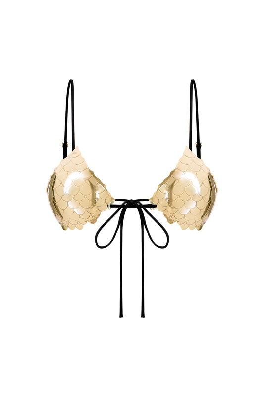 COUTURE METAL HANDCRAFTED BRA COLOR GOLD/BLACK