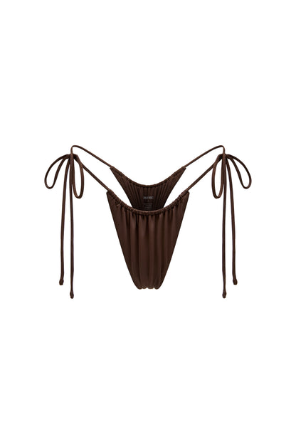 LYCRA BIKINI SET TOP WITH METAL CHOCKER AND BOTTOM COLOR CHOCOLATE
