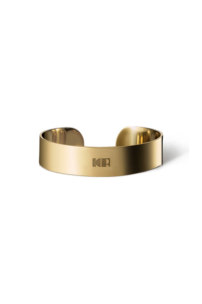 HANDMADE SMALL METAL BRACELET WITH KR LOGO COLOR GOLD (2cm)