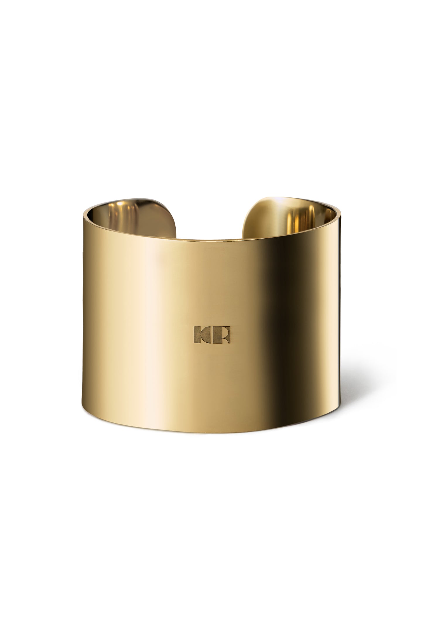HANDMADE LARGE METAL BRACELET WITH KR LOGO COLOR GOLD (6cm)