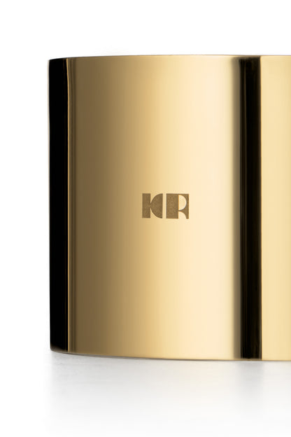 HANDMADE LARGE METAL BRACELET WITH KR LOGO COLOR GOLD (6cm)