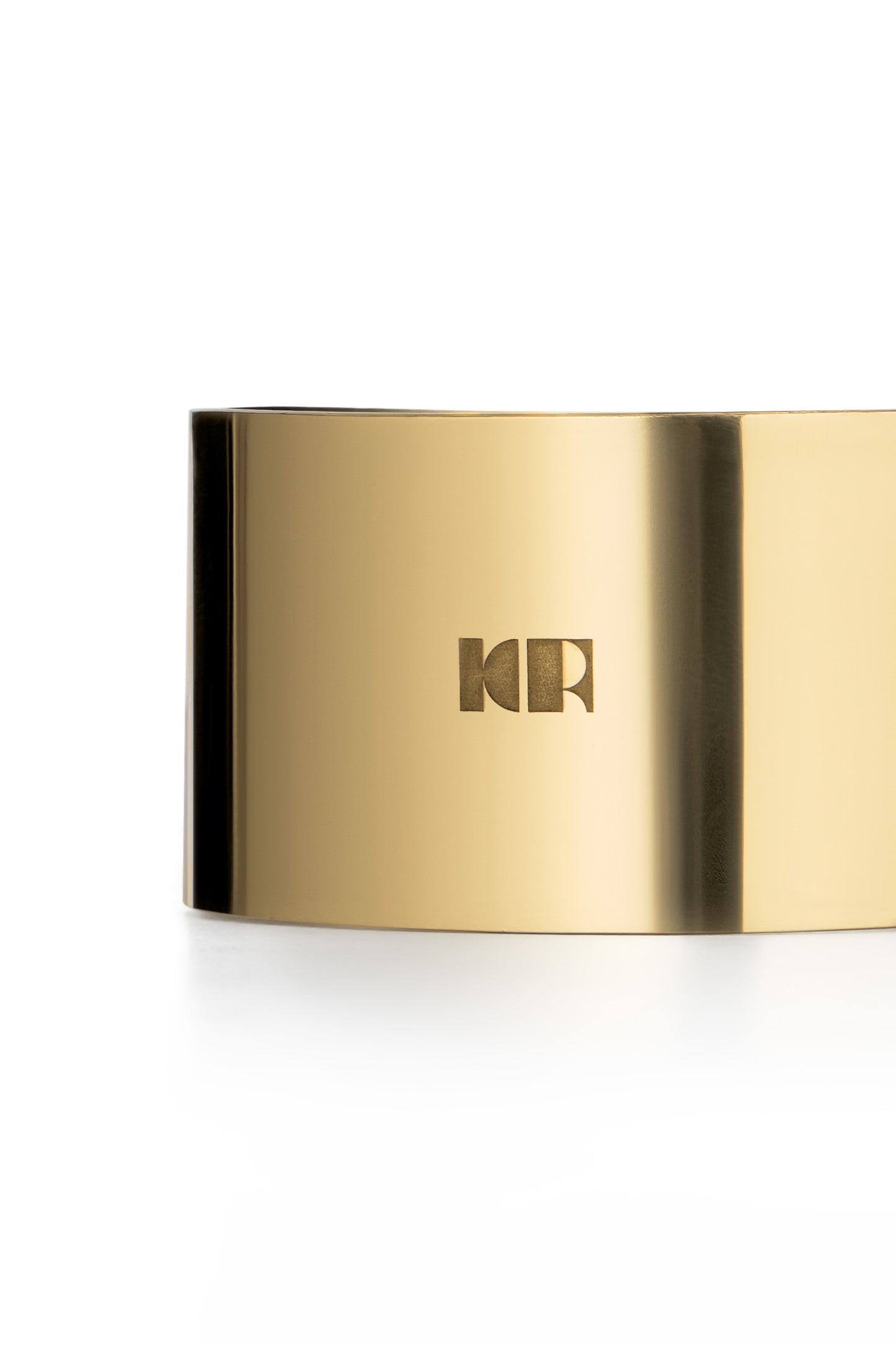 HANDMADE MEDIUM METAL BRACELET WITH KR LOGO COLOR GOLD (3.5cm)