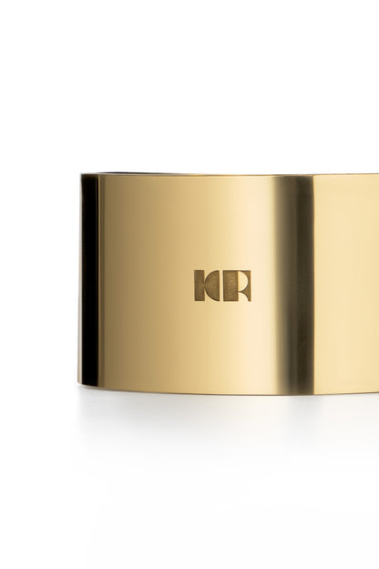HANDMADE MEDIUM METAL BRACELET WITH KR LOGO COLOR GOLD (3.5cm)