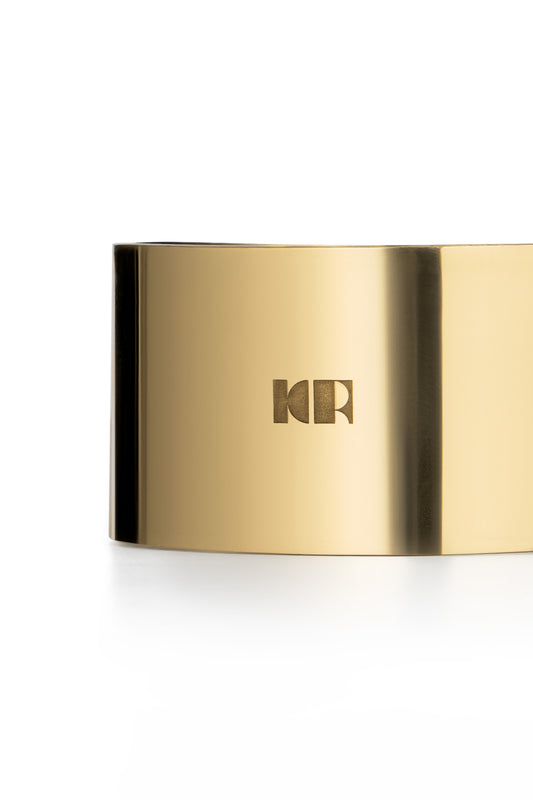 HANDMADE MEDIUM METAL BRACELET WITH KR LOGO COLOR GOLD (3.5cm)
