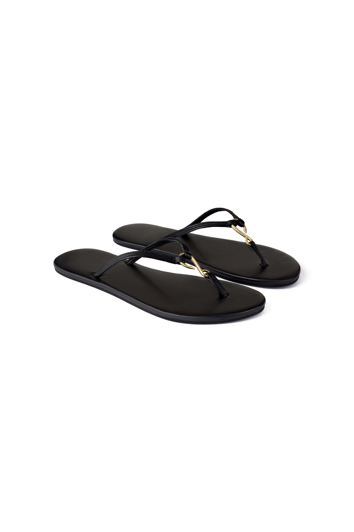 PRE-ORDER FLAT SANDALS WITH SMALL METAL HOOKS COLOR BLACK
