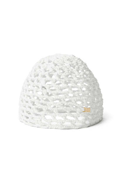 CROCHETED HANDMADE SMALL RETRO STYLE HAT COLOR WHITE