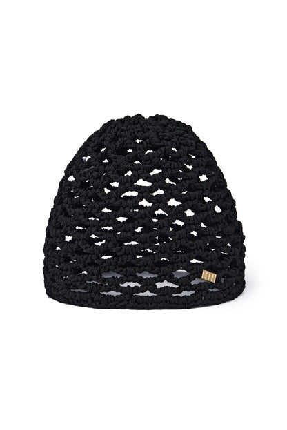 KNITTED HANDMADE SMALL RETRO STYLE HAT COLOR BLACK