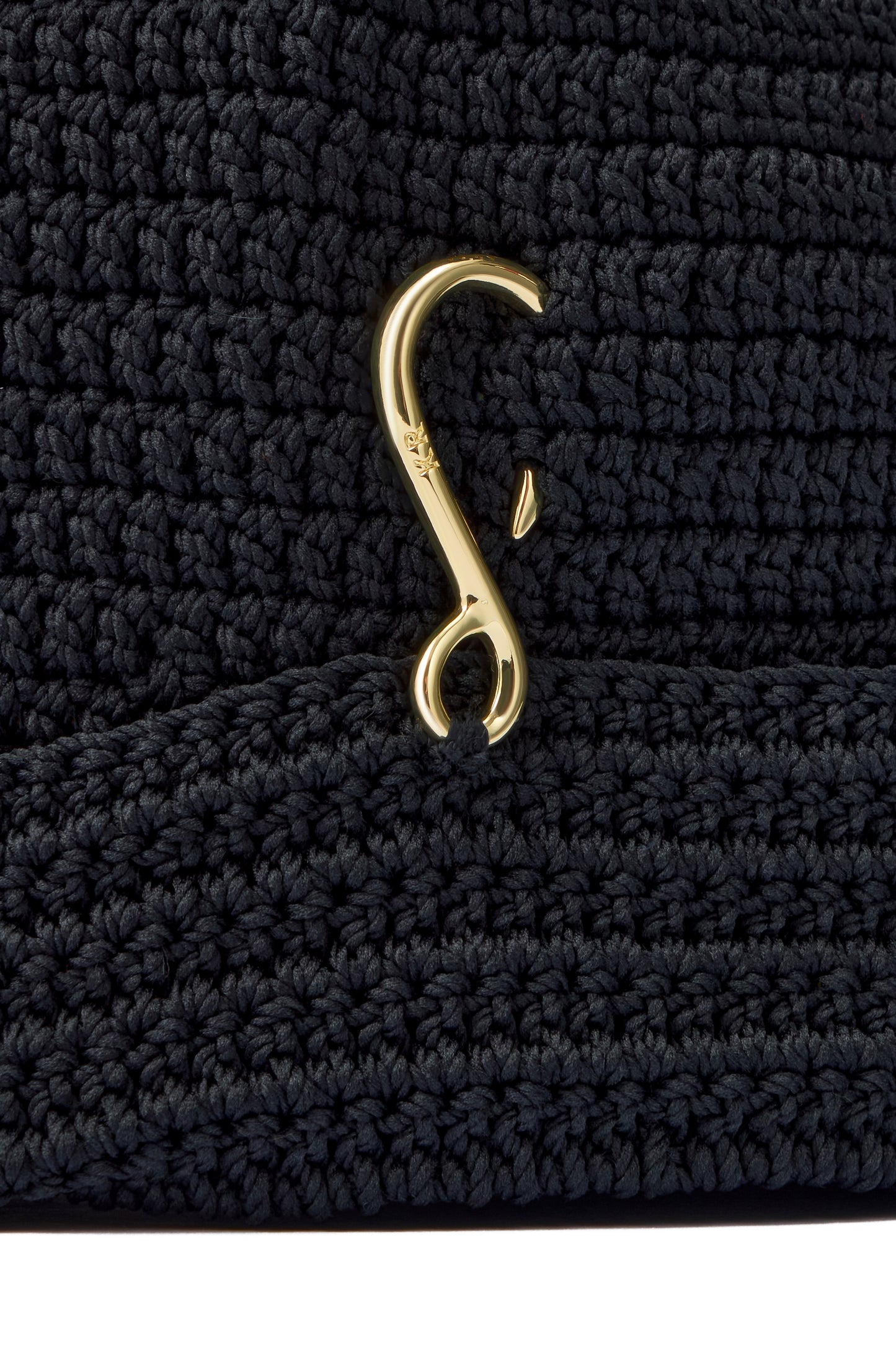 KNITTED HANDMADE MEDIUM RETRO STYLE CAP WITH SMALL HOOK DECOR COLOR BLACK