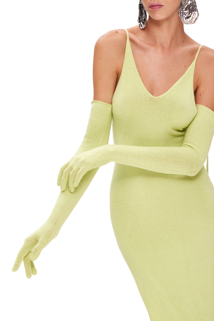 KNITTED MAXI DRESS WITH TWO HIGH SLITS AND OPEN BACK