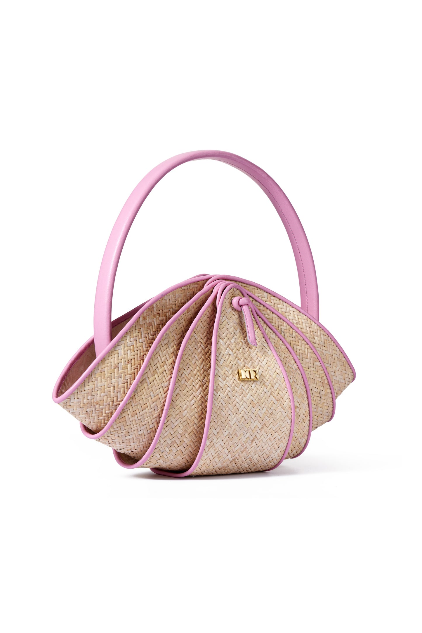BAG MINI SHRIMP COUTURE IN RATTAN AND LEATHER