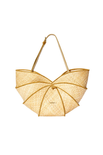 KING PRAWN BAG FROM RATTAN AND SUEDE
