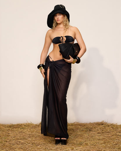 COTTON SKIRT-SARONG COLOR BLACK