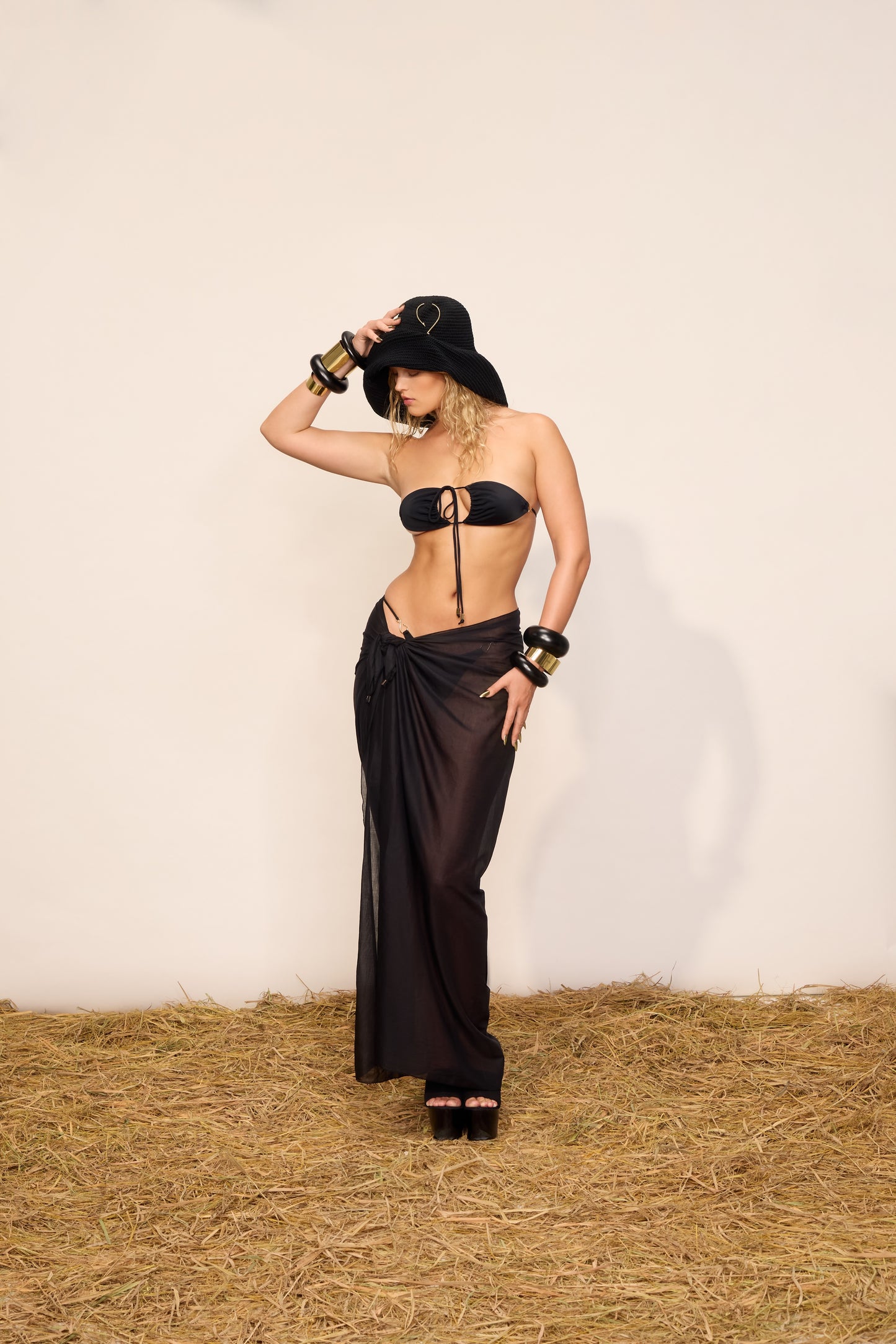 COTTON SKIRT-SARONG COLOR BLACK