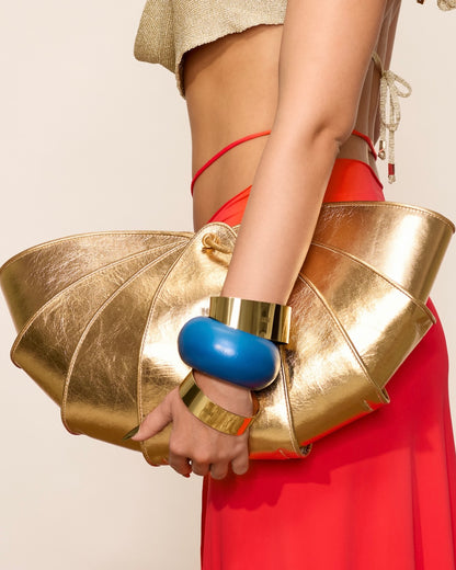 KING PRAWN LEATHER BAG COLOR GOLD